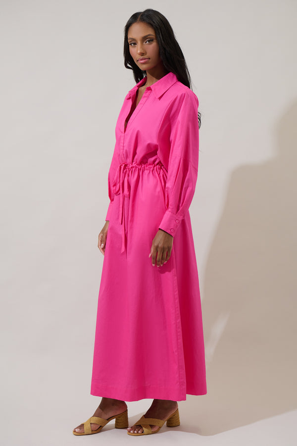 Sugarlips Faiza Dolman Sleeve Poplin Maxi Dress