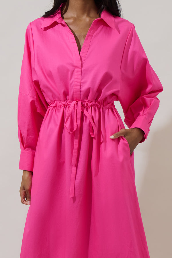 Sugarlips Faiza Dolman Sleeve Poplin Maxi Dress