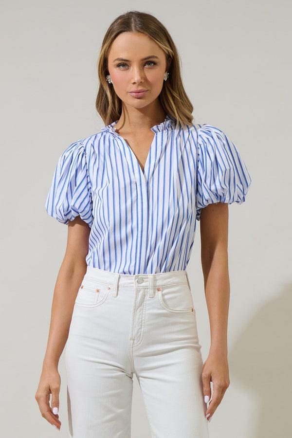 sugarlips Fannie Striped Jayla Button Down Top