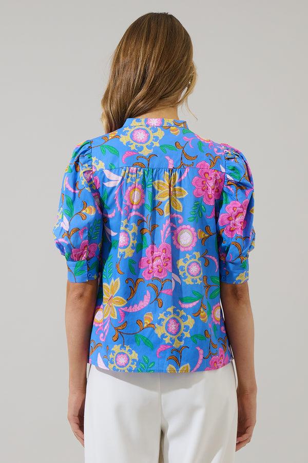 Sugarlips Faro Floral Klina Drape Sleeve Top