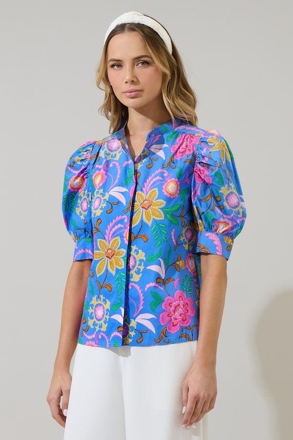 Sugarlips Faro Floral Klina Drape Sleeve Top