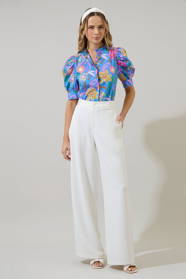 Sugarlips Faro Floral Klina Drape Sleeve Top