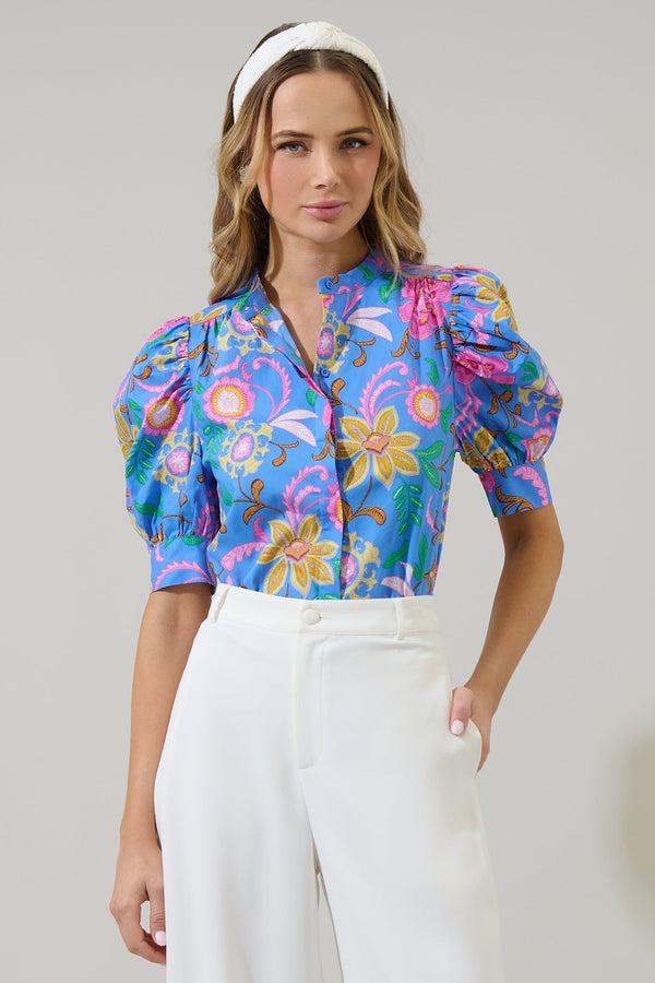 sugarlips Faro Floral Klina Drape Sleeve Top