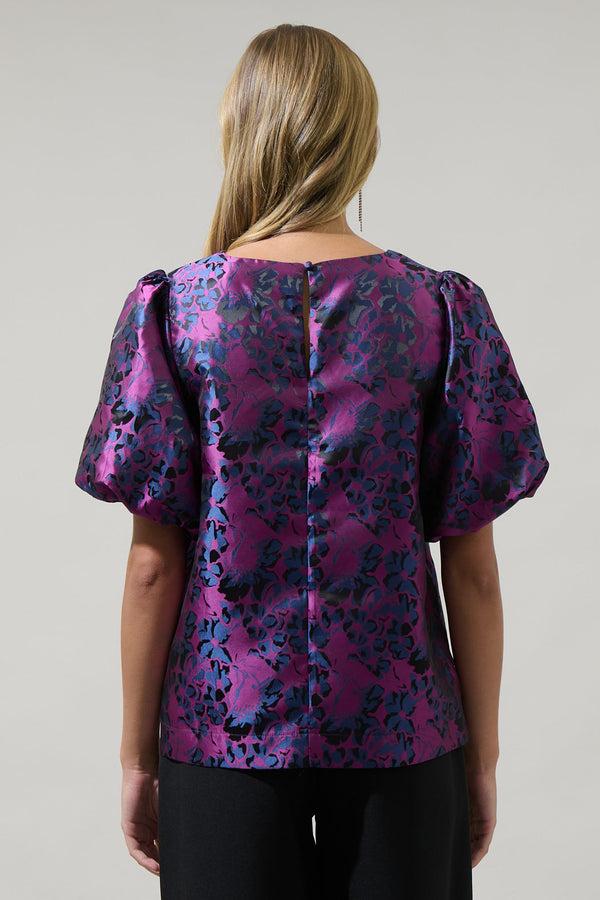 Sugarlips Farrah Jacquard Floral Joi Bubble Top