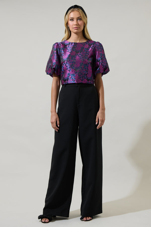 Sugarlips Farrah Jacquard Floral Joi Bubble Top