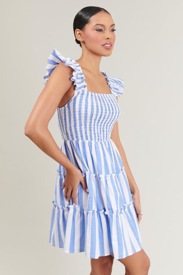 Sugarlips Fays Striped Smocked Mini Dress