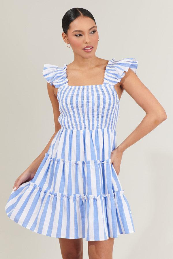 sugarlips Fays Striped Smocked Mini Dress