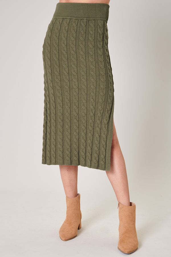 Sugarlips Fern Cable Knit Midi Skirt