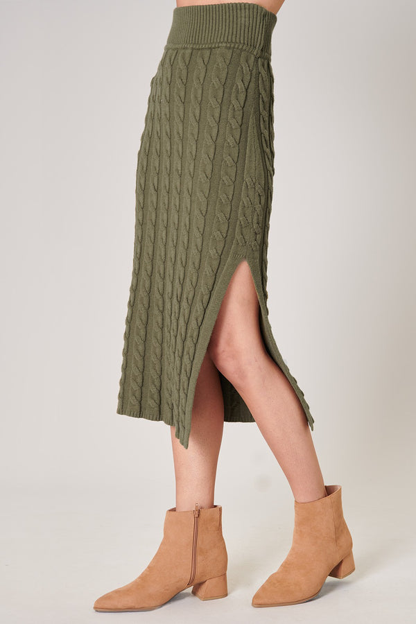 Sugarlips Fern Cable Knit Midi Skirt