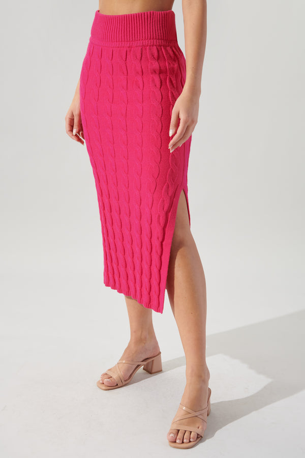 sugarlips Fern Cable Knit Midi Skirt