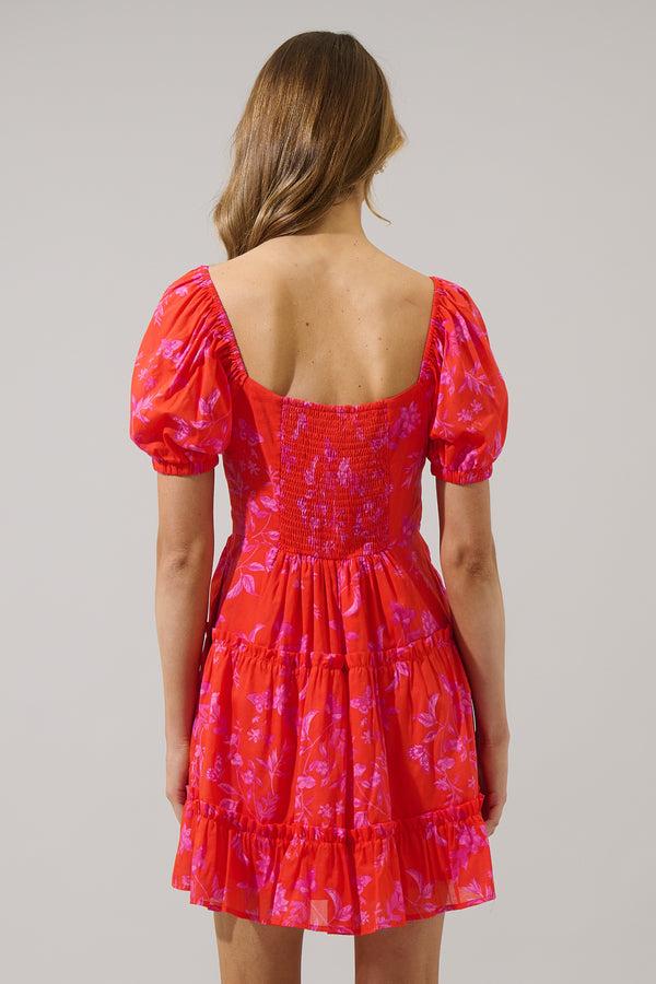 Sugarlips Fia Floral Muna Tiered Mini Dress