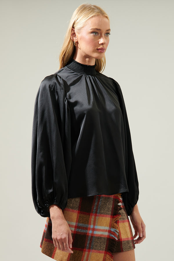 Sugarlips Figaro Balloon Sleeve Chiffon Blouse