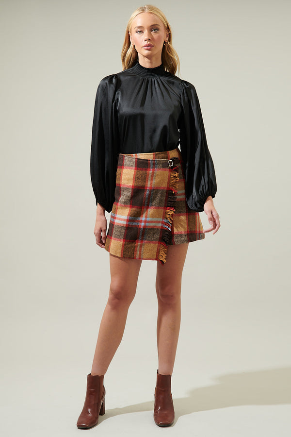 Sugarlips Figaro Balloon Sleeve Chiffon Blouse