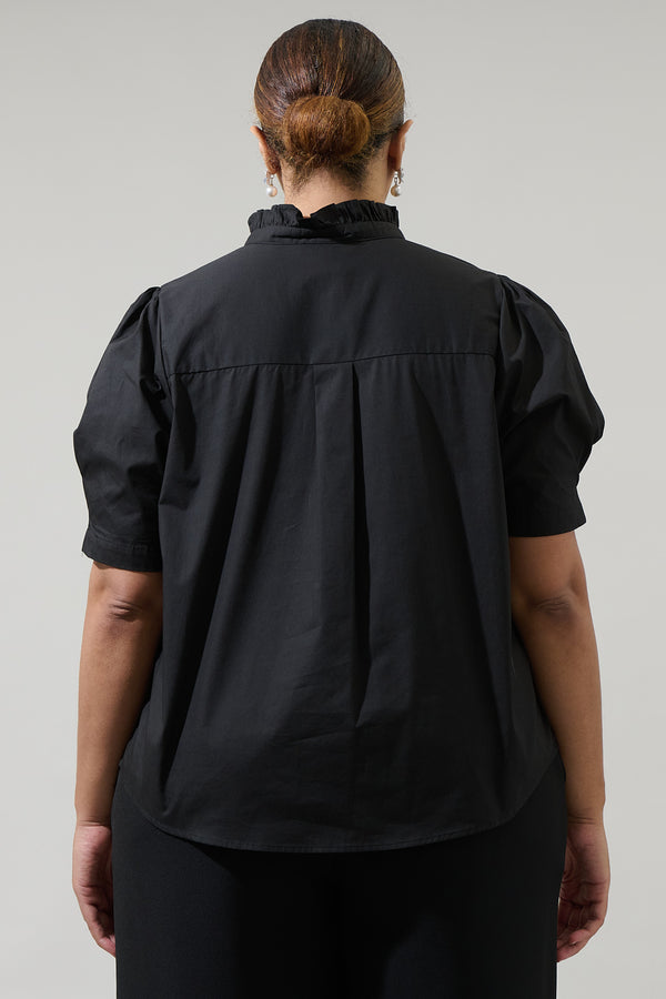 Sugarlips Finley Ruffle Button Down Top Curve