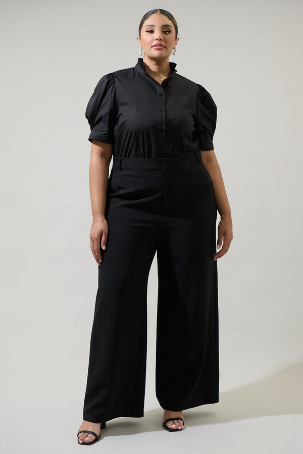 Sugarlips Finley Ruffle Button Down Top Curve