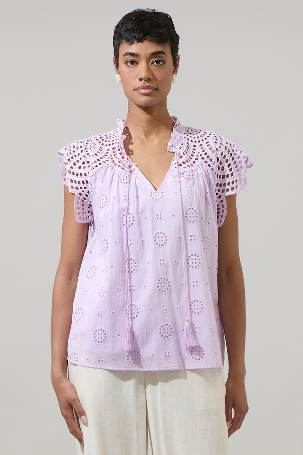 Sugarlips Finna Lace Tassel Tie Top