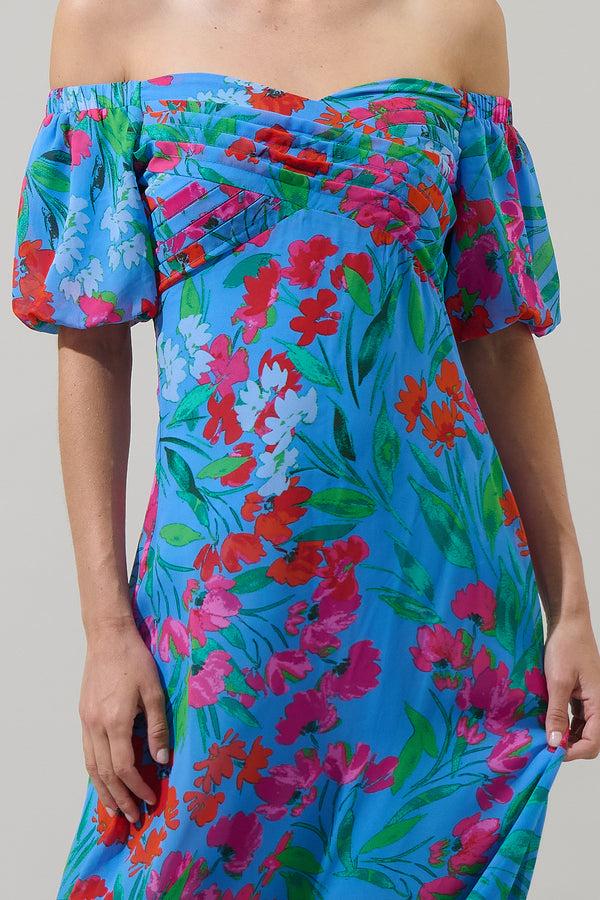 Sugarlips Finy Floral Dariana Pleated Maxi Dress