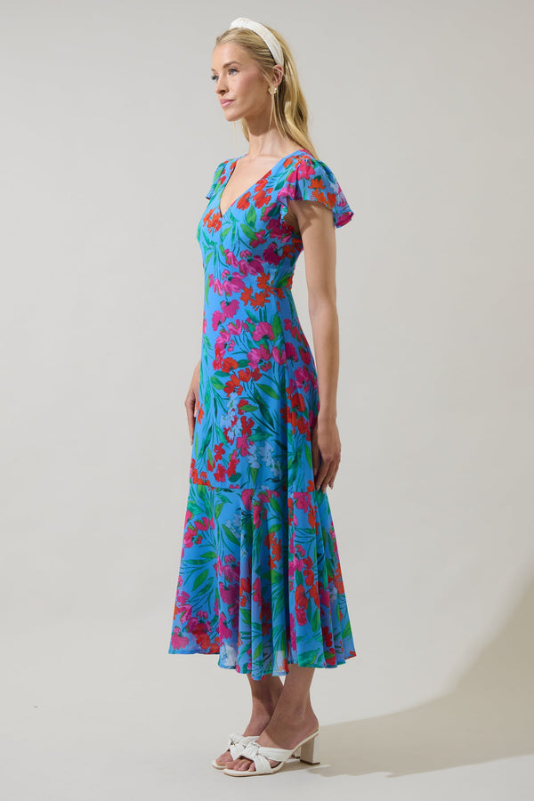 Sugarlips Finy Floral Perth Flare Midi Dress