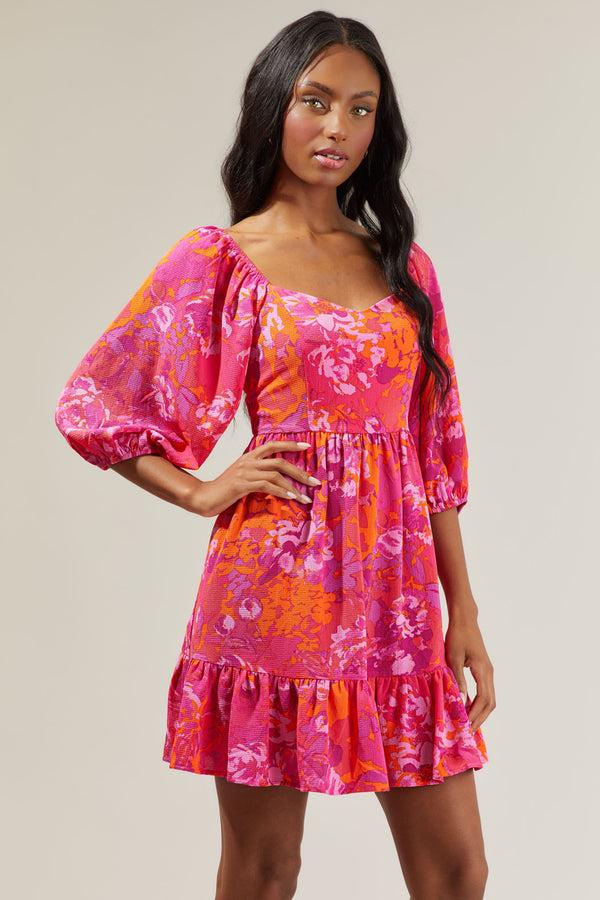 Sugarlips Flirty Floral Evy Sweetheart Mini Dress