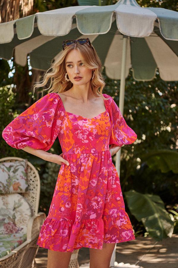 sugarlips Flirty Floral Evy Sweetheart Mini Dress