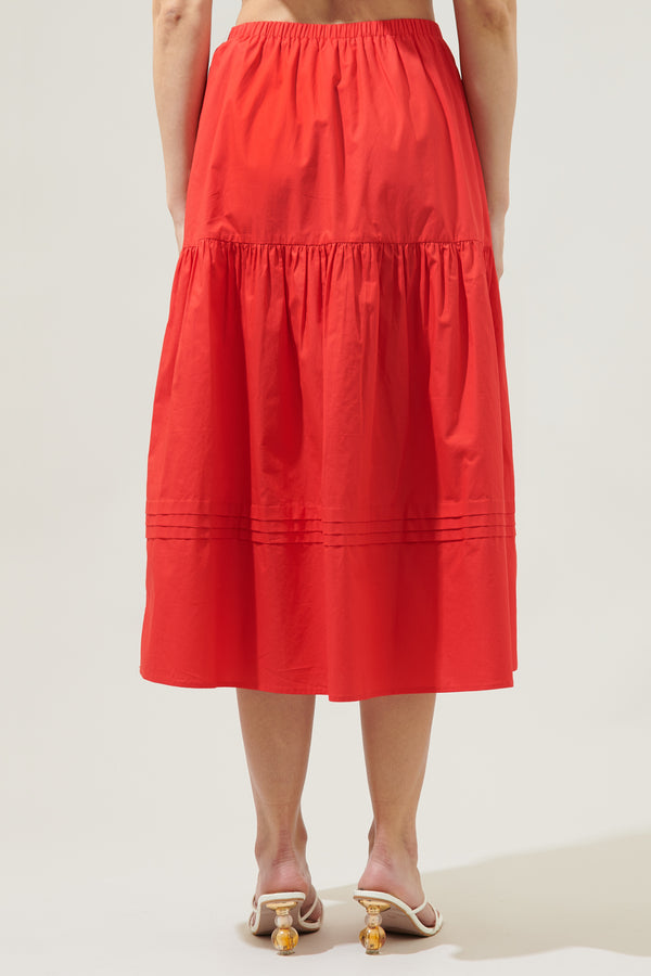 Sugarlips Flores Pleated Midi Skirt