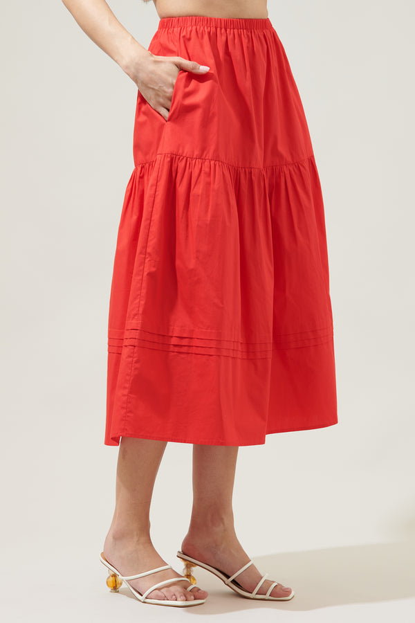 Sugarlips Flores Pleated Midi Skirt