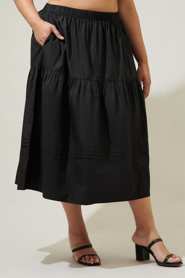 Sugarlips Flores Pleated Midi Skirt Curve