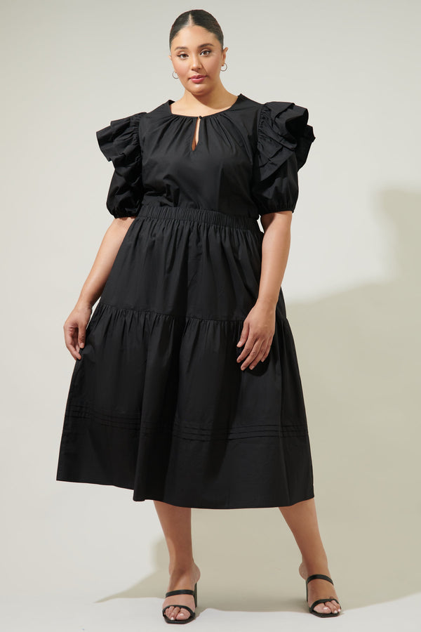 Sugarlips Flores Pleated Midi Skirt Curve