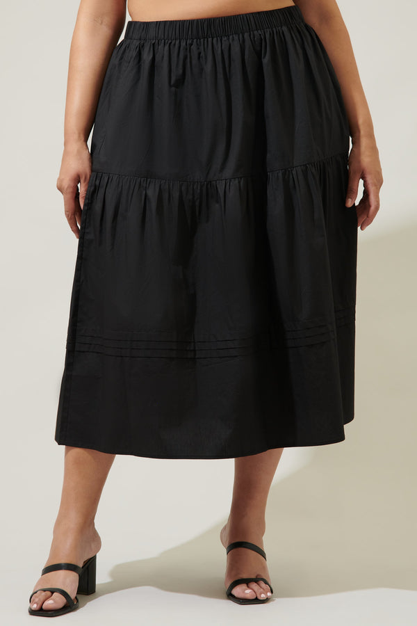 sugarlips Flores Pleated Midi Skirt Curve