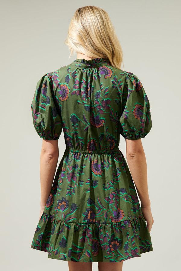 Sugarlips Forrest Floral Marissa Mini Poplin Dress