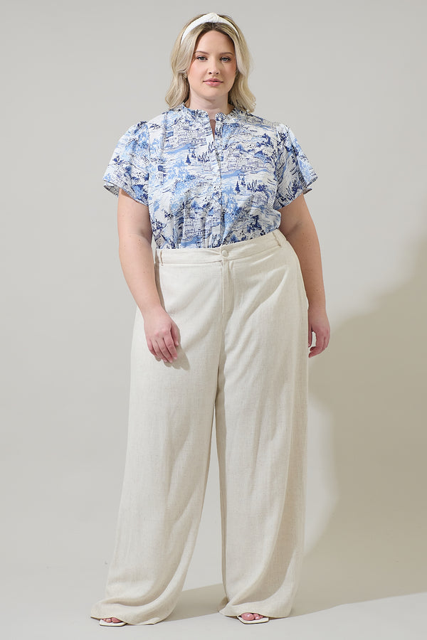 Sugarlips Francine Toile Fabiola Ruffle Top Curve