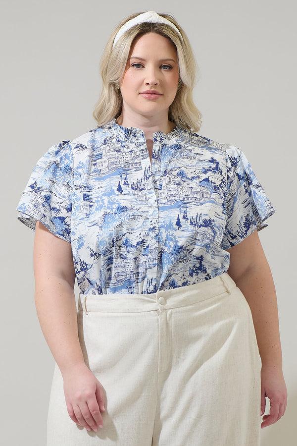 sugarlips Francine Toile Fabiola Ruffle Top Curve