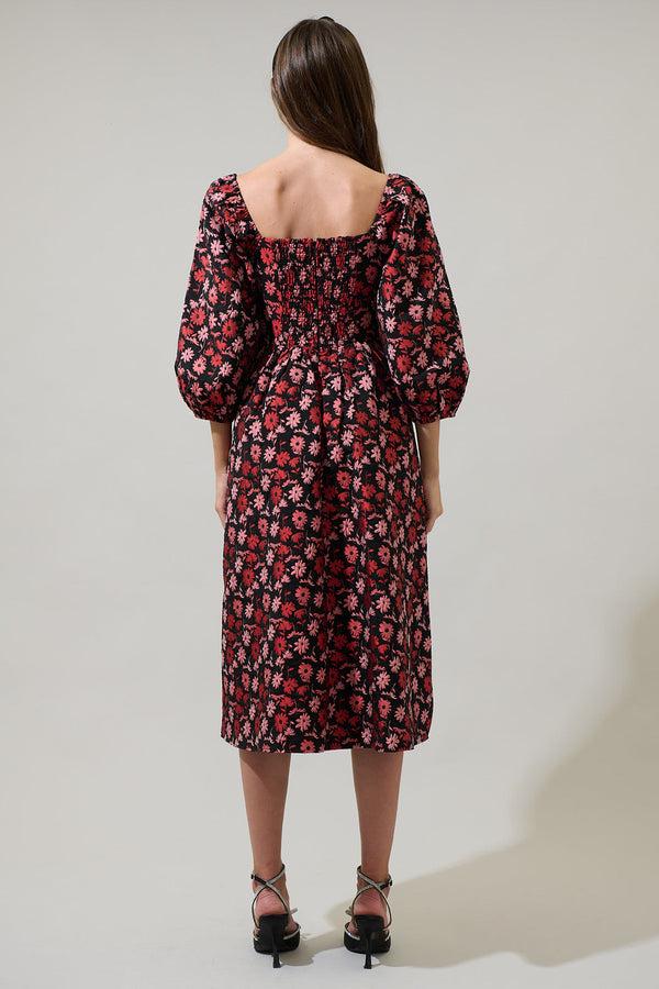 Sugarlips Fredonia Floral Dila Jacquard Midi Dress