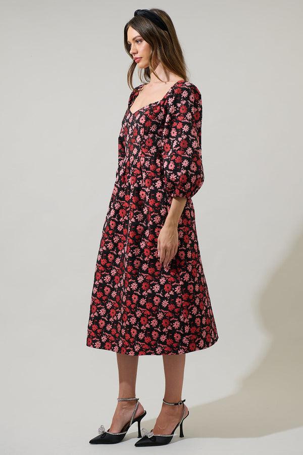 Sugarlips Fredonia Floral Dila Jacquard Midi Dress