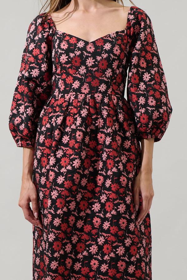 Sugarlips Fredonia Floral Dila Jacquard Midi Dress
