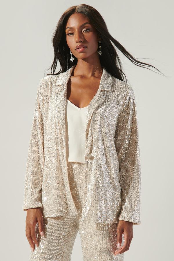 Sugarlips Friday Nights Sequin Tailored Jacket