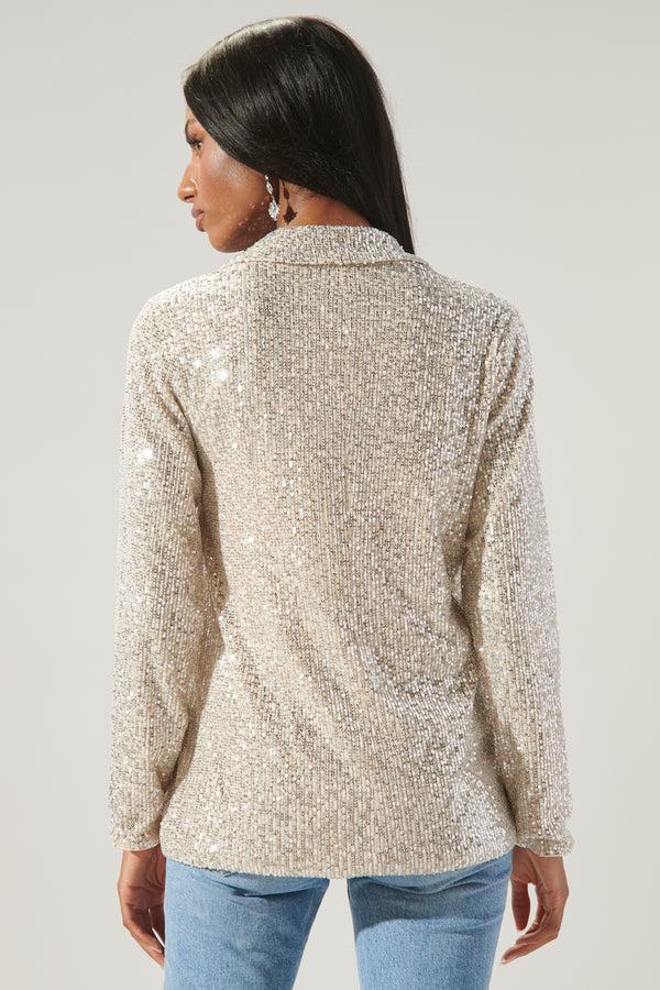 Sugarlips Friday Nights Sequin Tailored Jacket