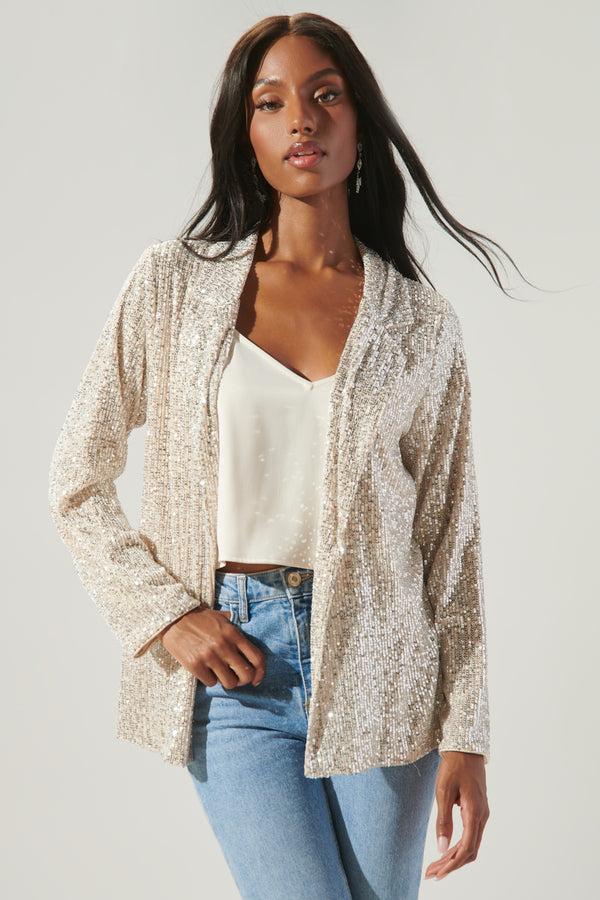 Sugarlips Friday Nights Sequin Tailored Jacket