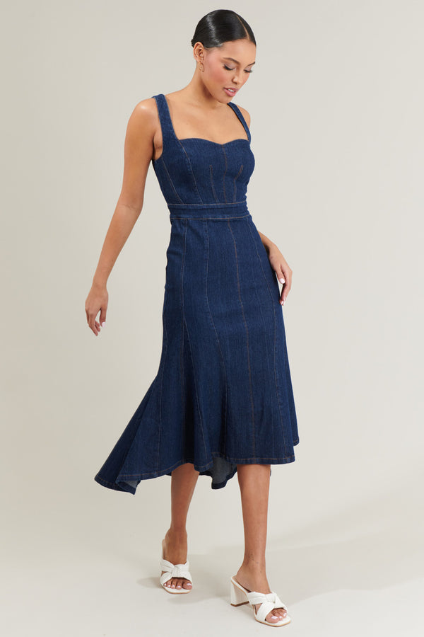 Sugarlips Gabriella Denim Midi Dress
