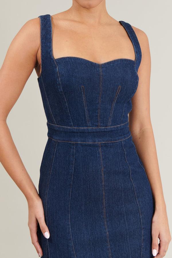 Sugarlips Gabriella Denim Midi Dress