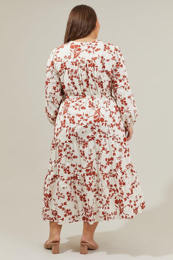 Sugarlips Garnet Floral Midi Dress Curve
