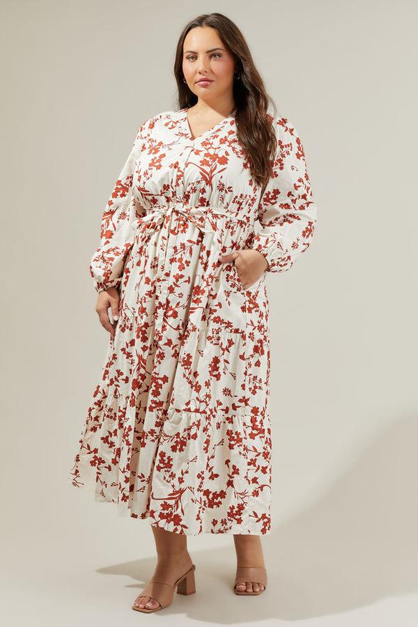 sugarlips Garnet Floral Midi Dress Curve