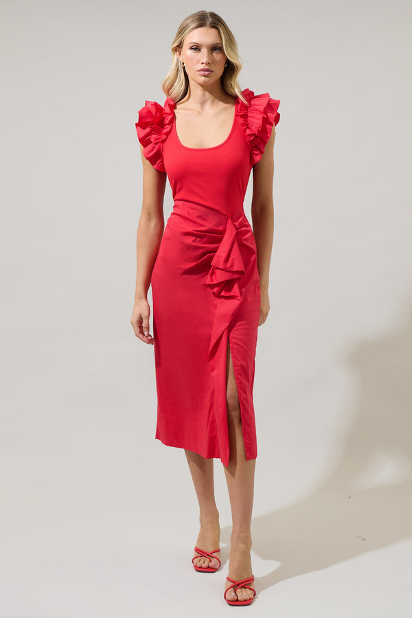 Sugarlips Gavina Glow Pleated Midi Dress