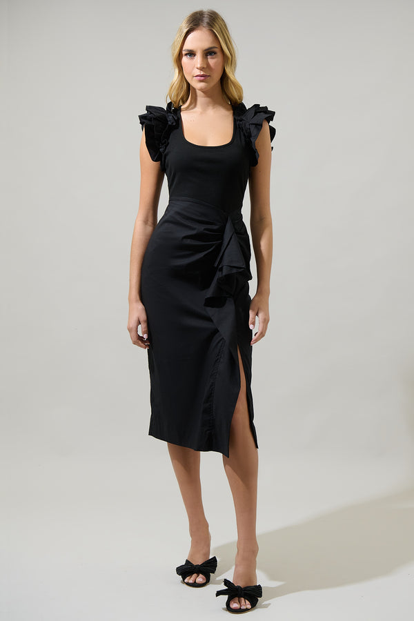 sugarlips Gavina Glow Pleated Midi Dress