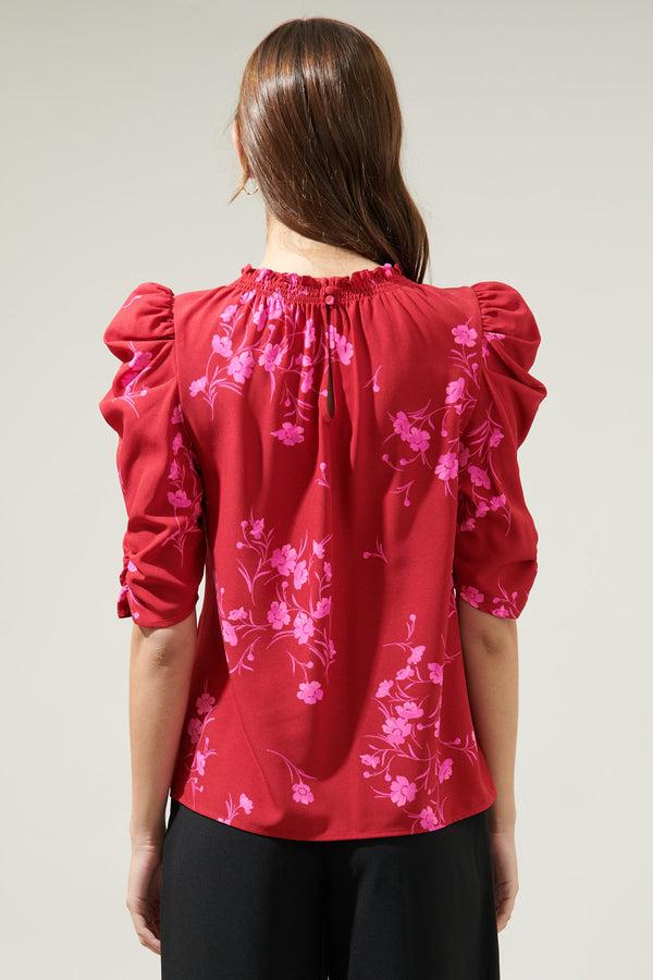 Sugarlips Gemma Floral Drape Sleeve Top