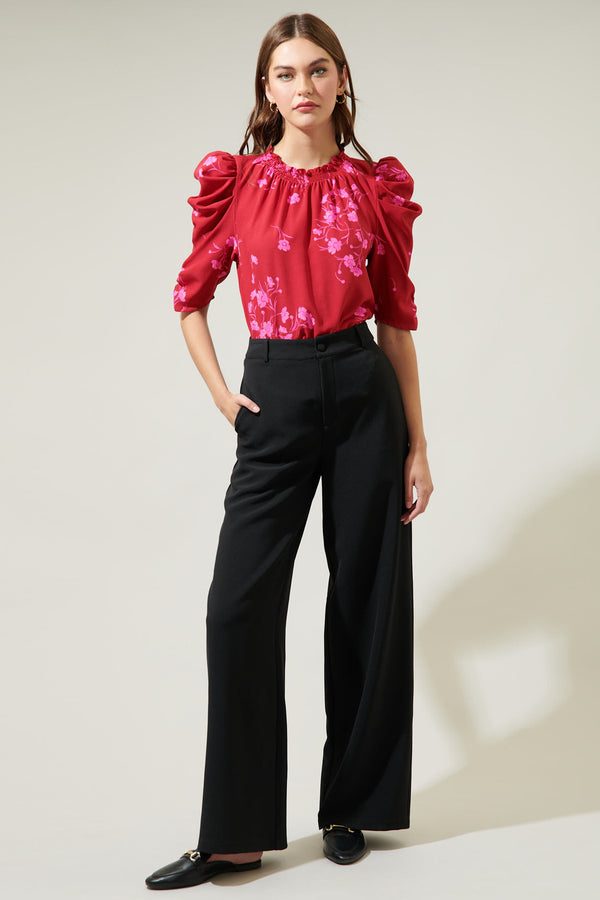Sugarlips Gemma Floral Drape Sleeve Top