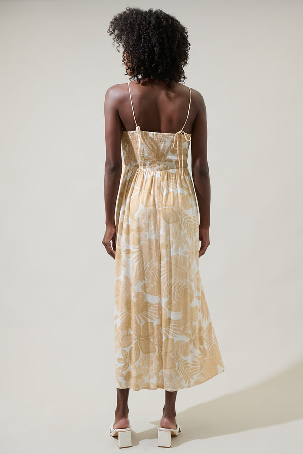 Sugarlips Geneva Floral Tell Smocked Midi Dress