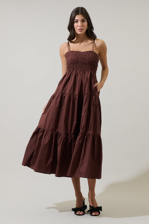 Sugarlips Gennie Smocked Tiered Midi Dress
