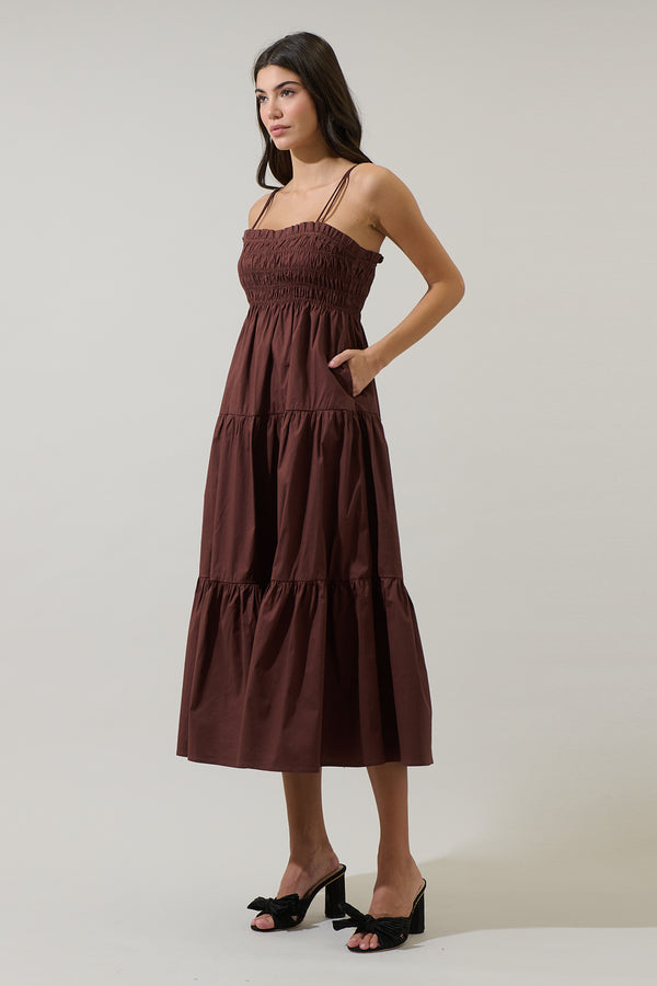 Sugarlips Gennie Smocked Tiered Midi Dress