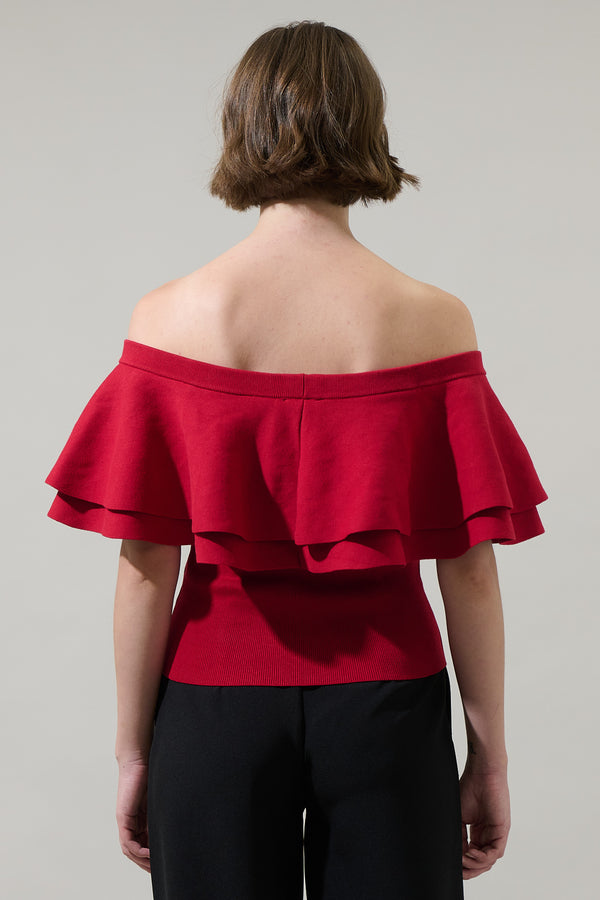 Sugarlips Genoa Kaila Off The Shoulder Sweater Top